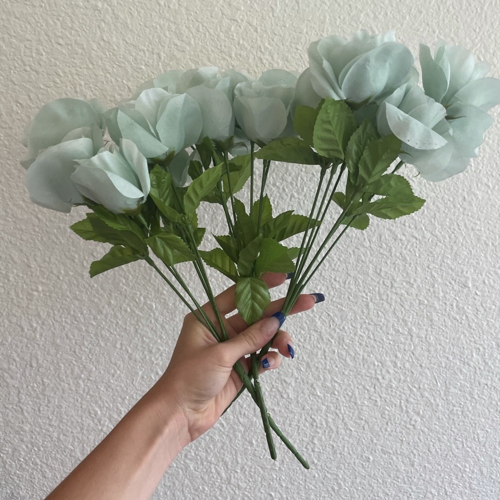 There bunches of flowers